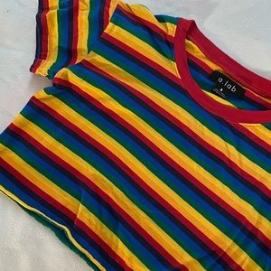 Zumiez rainbow crop top brand new
